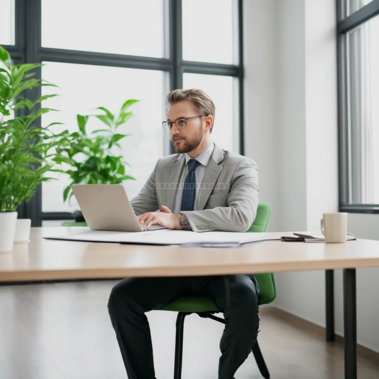 Business leader meditating with city skyline